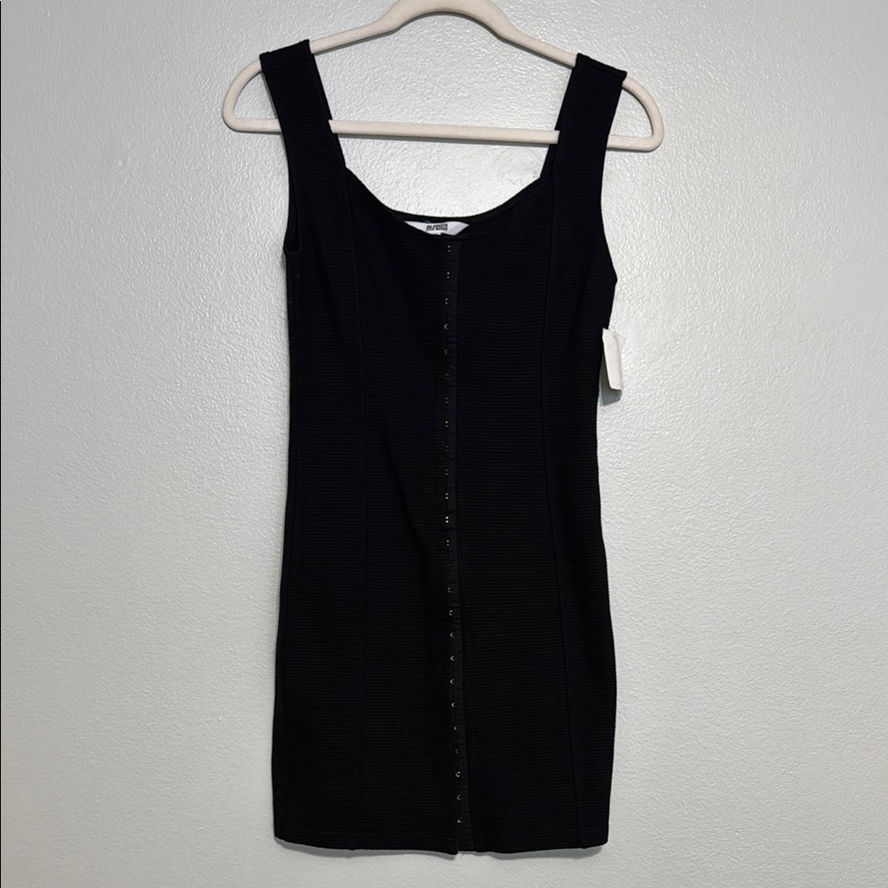 BB Dakota by Steve Madden Eyelets Up Here Black Mini Dress - Picture 2 of 7